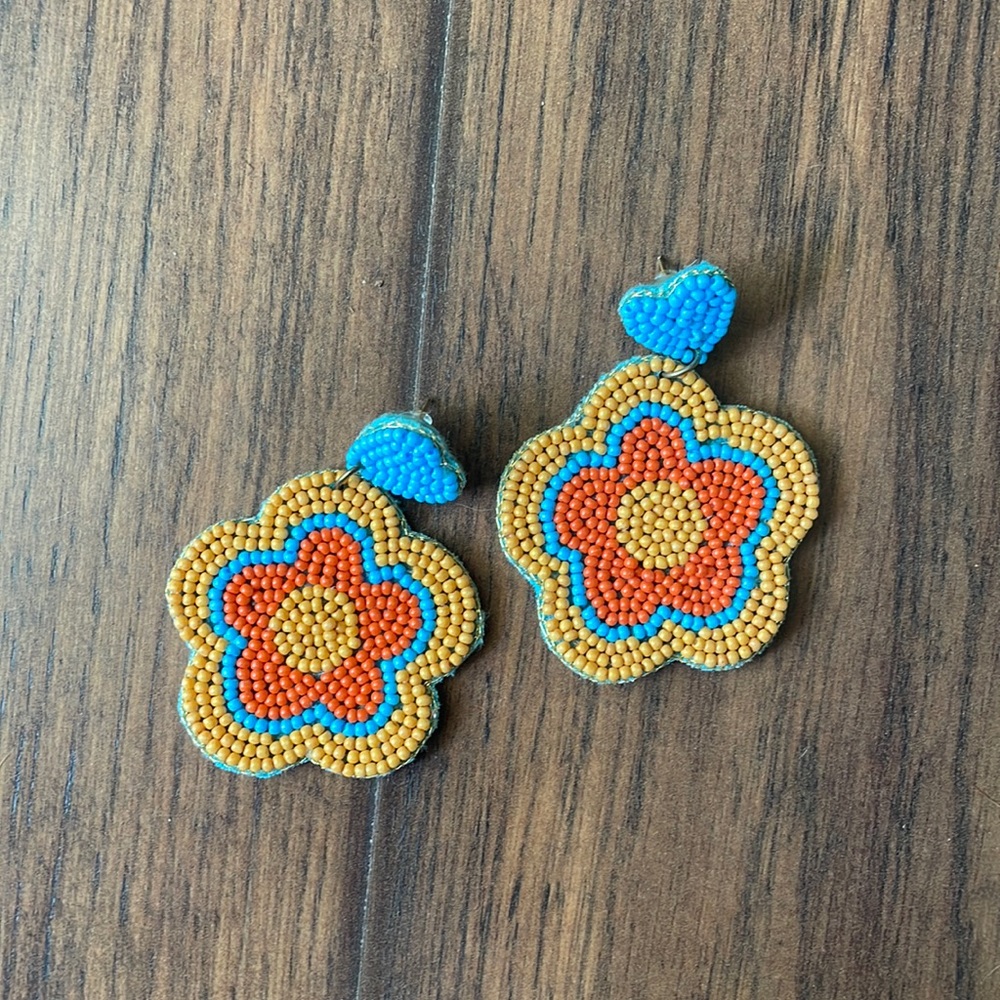 Beaded statement earrings